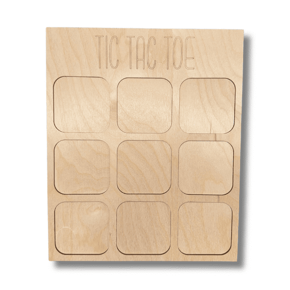 Unfinished Wood Tic Tac Toe Board 12" / 1/8"