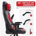 thumbnail image 6 of BestOffice Adult Metal PC Gaming Chair with Lumbar Support and Flip-Up Arms, Red, 6 of 7