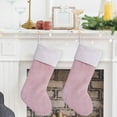 thumbnail image 6 of CuiLiyq Christmas Large Christmas Stockings, 20 Inch Holiday Decorations Gift Bag Candy Bag Christmas Tree Pendant, for Christmas Party Fireplace Family Hanging Stocking Decorations (Pink), 6 of 6