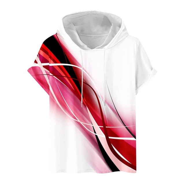 DPTALR Hommes Casual Col Rond Impression Numérique Pull Fitness Sport Manches Courtes T Chemise Blouse
