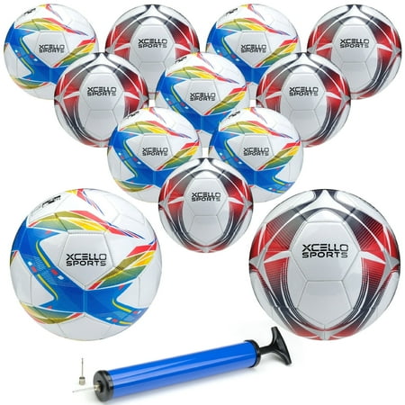 Xcello Sports Soccer Ball Size 3 Soccer Sports Ball with Pump Ideal for Kids Soccer Ball Players Multicolor Size 3 Pack of 12