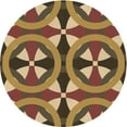 thumbnail image 1 of Ahgly Company Machine Washable Indoor Round Transitional Red Brown Area Rugs, 6' Round, 1 of 7