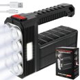thumbnail image 1 of Muyoka ALIMARO - Foco de búsqueda LED solar, recargable por USB, con batería de 1200 mAh, linterna LED, distancia de irradiación de 1640,4 pies, clasificación de protección IP44, linterna para segurid Muyoka Hogar, 1 of 7