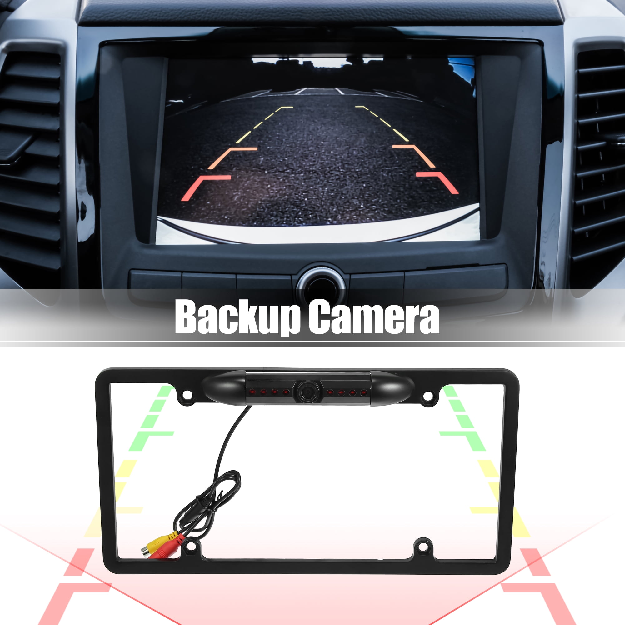 Unique Bargains HD Backup Camera License Plate Backup Camera Waterproof Night Vision