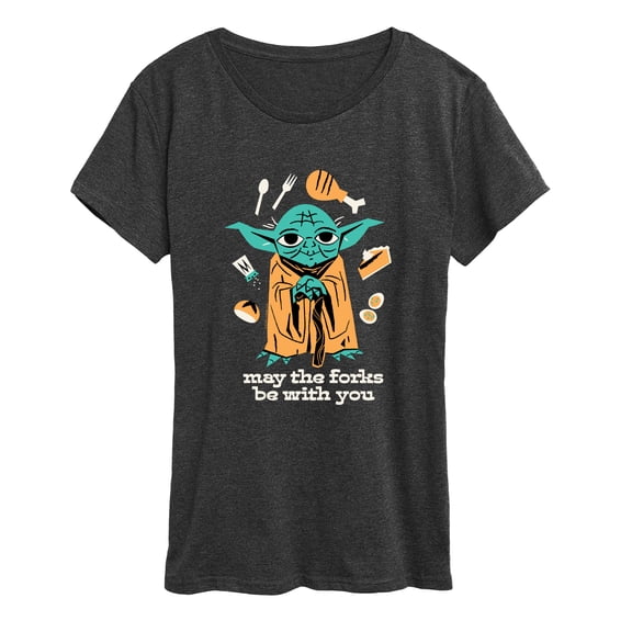 Star Wars - May The Forks Be With You - Women's Short Sleeve Graphic T-Shirt