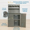 thumbnail image 4 of ECR4Kids Wooden Pretend Play Kitchen Storage Cupboard for Kids, Montessori Playset, Grey Wash, 4 of 9