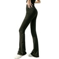 thumbnail image 6 of QAFOPEH Women Solid Color High Waisted Quick-Dry Flared Yoga Legging, 6 of 7