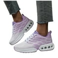 thumbnail image 5 of Womens Platform Sneakers Fashion Pattern Lace up Tennis Shoes with Air Cushion Comfy Breathable Running Athletic Shoes Purple Size 9, 5 of 7