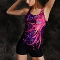 thumbnail image 3 of STETMN One Piece Swimsuit for Women Color Block Boyshort Swimwear Racerback Sport Boyleg Bathing Suit, 3 of 3