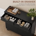 thumbnail image 5 of FANRAL Double Tilt Out Laundry Hamper Cabinet,10 Gallon Wooden Hidden Storage Cabinet,Fluted Trash Can for Bathroom Kitchen Living Room,Black Laundry Basket Cabinet, 5 of 9