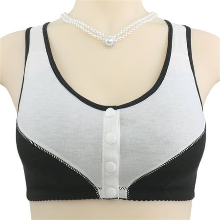 Rigardu Hot Sale!! Push Up Bras for Women 2025 Trendy Bra for Senior Front Closure Breathable Bra for Seniors Wirefree Bras for Older Women White 44