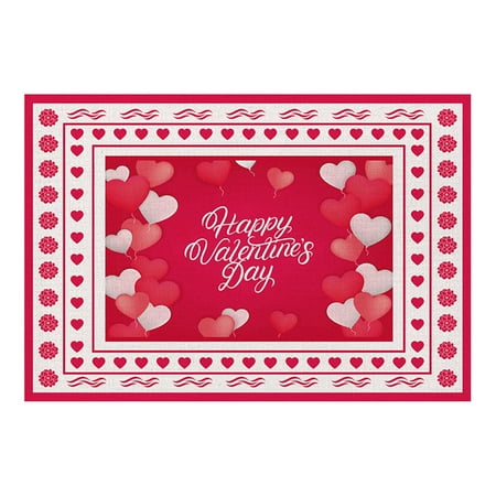 

Xahyotn Valentine s Day Linen Placemat Placemat Kitchen Decoration Place Mat Potholder Gift Decor