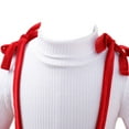 thumbnail image 4 of URMAGIC Toddler Christmas Winter Outfit Baby Girl Long Sleeve Ruffled White Top Mini Red Dress 2Pcs Set, 4 of 9