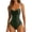 Green, variant on Women Slimming Tummy Control One Piece Swimsuits V Neck Crisscross Back Bathing Suit Green 2XL