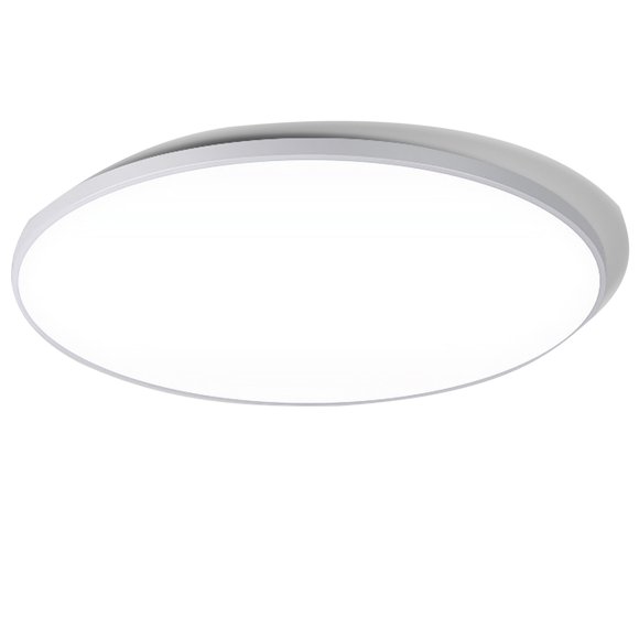 Flush Mount Ceiling Light for Bathroom, Non-Dimmable 6000K White Light, Ultra-Thin Design & Fire-Resistance, Long Lifespan