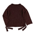 thumbnail image 2 of Max Studio London Womens Side-Tie Melange Knit Sweater, Red, Medium, 2 of 3