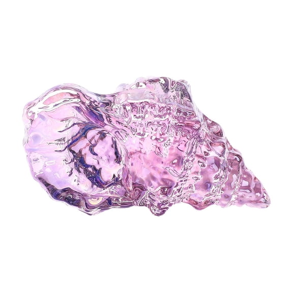 Glass Conch Figurines, Hand Blown Seashell Art Figurine, Crystal Glass Paperweight, Home Decor Collectible Statue，Pink