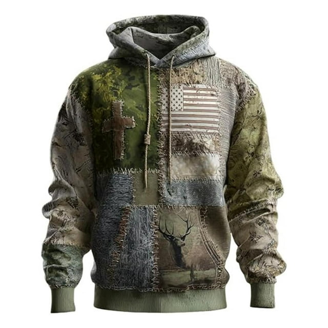 Men's Winter Hooded Pullover Sweater with Adjustable Drawstring for Casual Comfort and Versatile Layering in Cool Weather