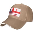 thumbnail image 2 of American Flag and Georgian Flag Unisex Baseball Cap Fits Men Women Adjustable Dad Hat Sandwich Bill Cap, 2 of 8