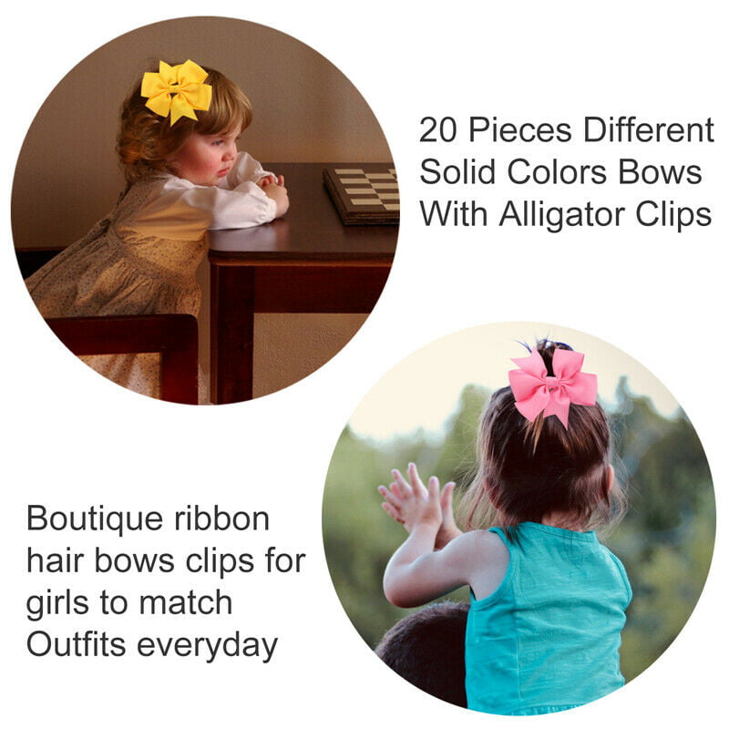 Details about   40Pc Boutique Pinwheel 3" Hair Bows Alligator Clip For Babies Toddlers In Pair 