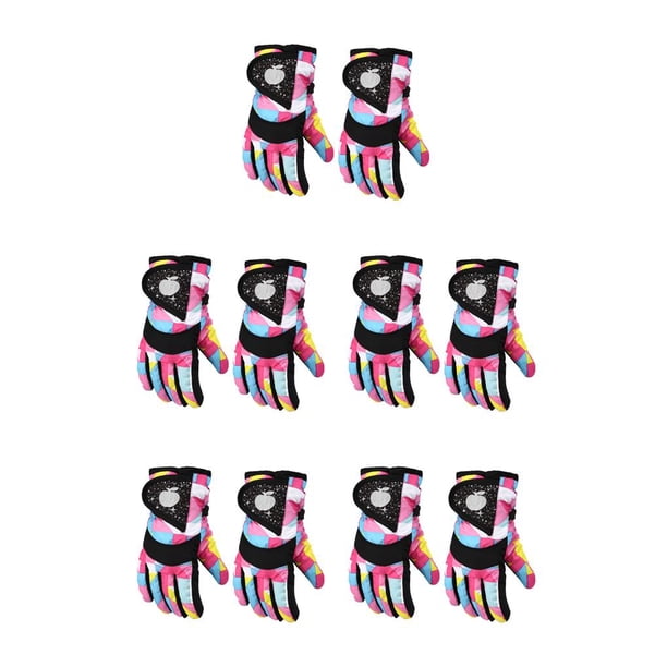 Inteprter 2 piezas de guantes de nieve para niños, antideslizantes, cálidos, impermeables, prácticos mitones de rendimiento, suministros para exteriores parquet L 5piezas Inteprter CBP221123