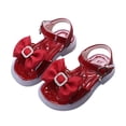 thumbnail image 6 of KPOPLK Toddler Girl Sandals Little Kids Summer Dress Shoes Open Toe Flats Cute Sandals for School Beach Party Size 12,Red, 6 of 8
