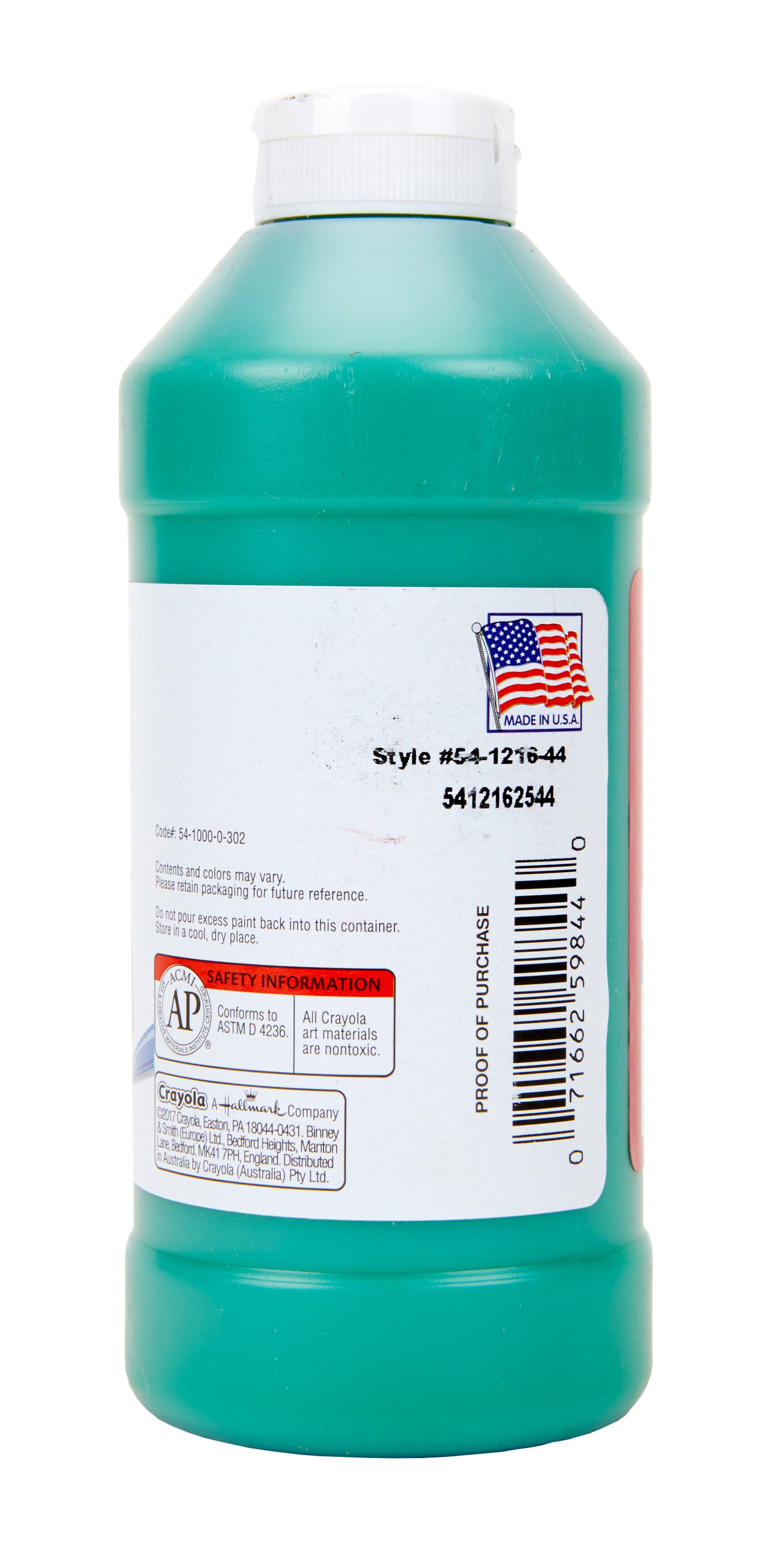 Crayola Green Premier Tempera Paint 16 Ounce Squeeze Bottle, Child