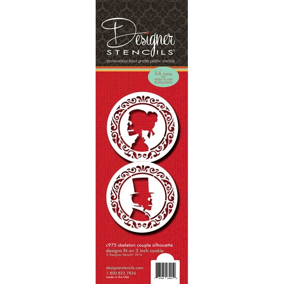 Skeleton Couple Cookie Stencil C975 by Designer Stencils