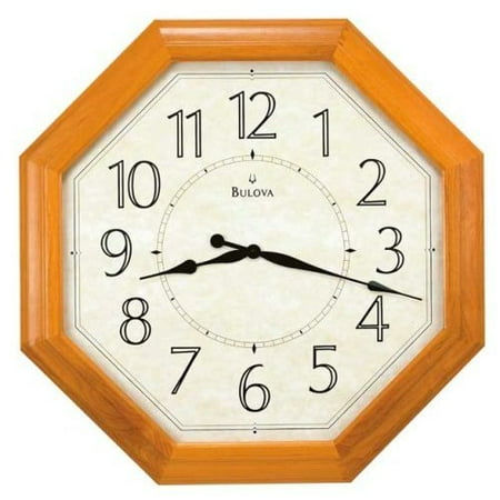 Octagon Wall Clock - Bulova Abberley Octagon Honey Wall Clock