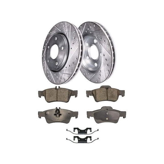 Rear Brake Pad and Rotor Kit - Compatible with 2006 - 2016 Mercedes-Benz E350 2007 2008 2009 2010 2011 2012 2013 2014 2015