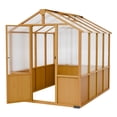 thumbnail image 6 of INTER HUT 6x8 FT Polycarbonate Greenhouse for Outdoor, Walk-in Heavy Duty Greenhouse with Adjustable Vent and Solid Cedar Frame, Natural, 6 of 10