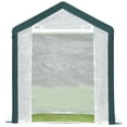 thumbnail image 3 of SYNGAR Walk-In Greenhouse 8.2' X 5.9' X 5.7', Garden Accessory Tent with 2 Zipper Entry Doors and 4 Roll-Up Windows for Patio Backyard Garden Growing Flower, White, LJ1834, 3 of 6
