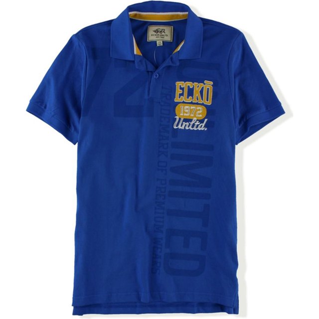 Ecko Unltd. Polo de rugby con bloque numérico para hombre, azul, pequeño