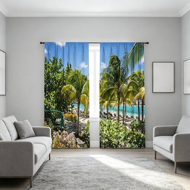 EGNMCR Trendy Printed Patterns With A Strong Decorative Look Light Blocking Curtains For Dorm Rooms Polyester Curtains