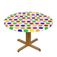 thumbnail image 2 of Colorful Polka Dots Round Fitted Table Covers Elastic Edge Circle Tablecloth for Dining Party Holiday Indoor Outdoor Home Decor, 2 of 5