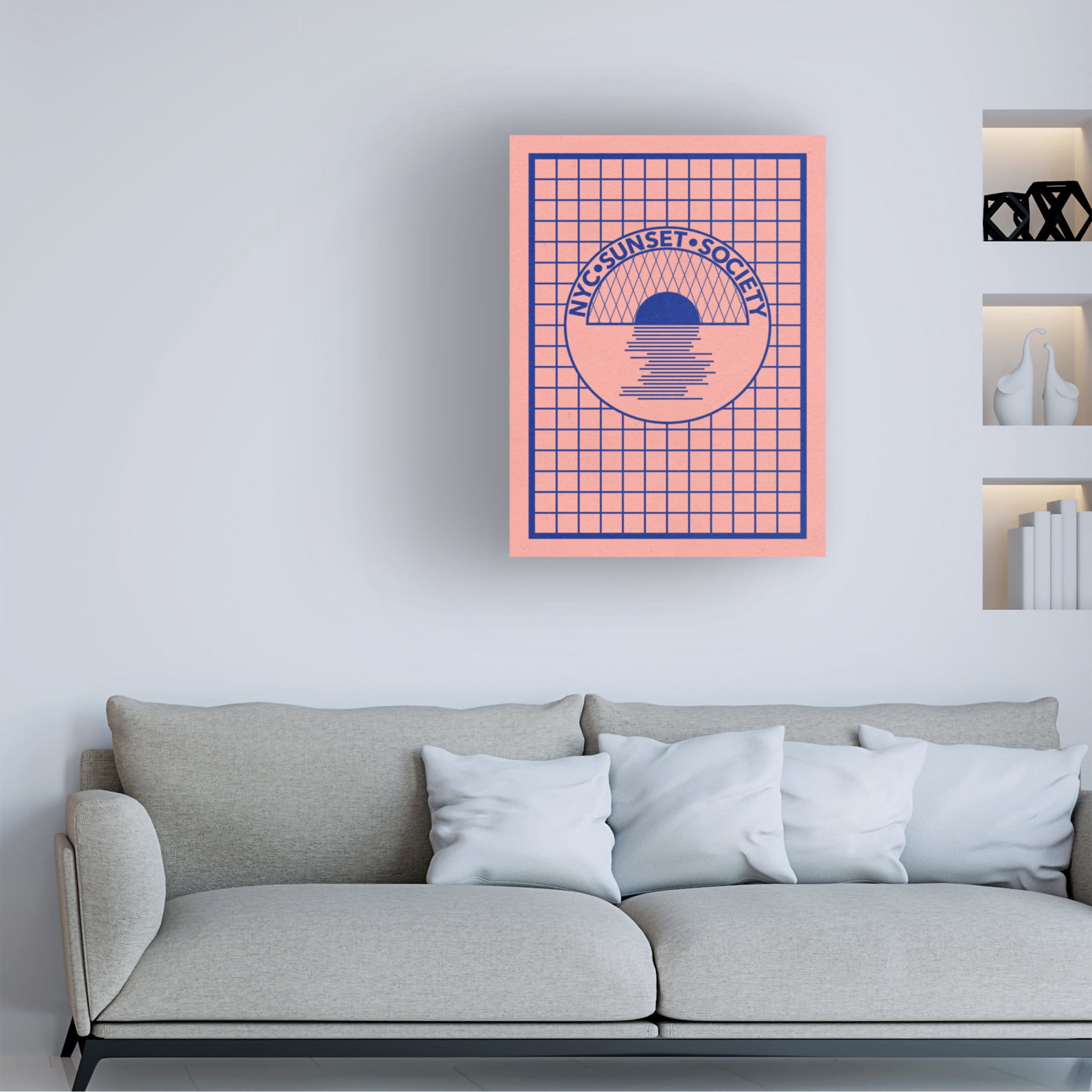 Trademark Fine Art Rosi Feist Nyc Sunset Society Blue Canvas Wall Art