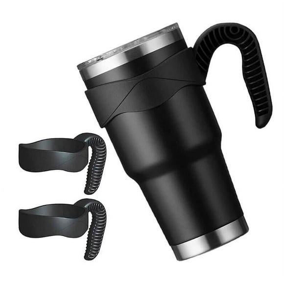 Handle For Tumblers 30oz, For Stainless Steel Insulated Coffee Travel Mug, Non-Slip Handle Travel Cup Holder For Use With Yeti, Ozark Trail Etc(Black)