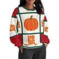thumbnail image 4 of Inverlee Thanksgiving Sweatshirts Women Plus Size Turkey Pumpkin Graphic Sweatshirt Casual Long Sleeve Soft Shirts Round Neck Tunic Pullover Outfit, 4 of 9