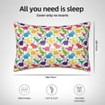 thumbnail image 4 of KLL Colorful Dinosaurs Pattern Silk Pillowcase for Hair and Skin Standard Size 20"X 30" Soft Breathable Pillow Covers for Sleeping, 4 of 6