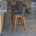 thumbnail image 2 of Flash Furniture Julia 31"H Square Low Back Barstool, Gray/Walnut, 2 of 12