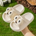 thumbnail image 4 of Hessimy Kids Cloud Slides Boys Girls Pillow Slippers Shower Slip on Slide Sandals House slippers Beach Pool Shoes memory foam slippers kids(White,1), 4 of 6
