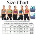 thumbnail image 2 of Medium Impact Support Sports Bra Wireless Padded Full Coverage Front Adjustable Straps Workout Tops, Blue, L, 2 of 7