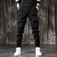thumbnail image 2 of Pantalones Cargo Negros para Hombre con Bolsillos Pantalones Vaqueros Masculinos Motociclista Clásico 2024 Tendencia Diseñador Otoño Ropa Denim, 2 of 5