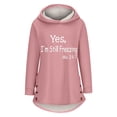 thumbnail image 5 of Plus Size Long Thermal Hoodie Sweater Tops with Sherpa Fleece Lined, Yes I'm Still Freezing Casual Warm Pullovers (Medium, Pink), 5 of 6