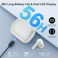 thumbnail image 6 of WeurGhy Wireless Earbuds Noise Cancelling Bluetooth 5.4 for iPhone Android Sports Workout, 56H Playtime Waterproof LED Display in Ear Headphones, White, 6 of 8