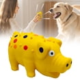 thumbnail image 2 of Pig Dog Toy, Squeaky Dog Toys, Dot Pig Dogs Chew Toys with a Sound Squeaker, Durable Self Play Dogs Squeeze Toy for Dental Biting Chasing to Kill Boring Time, Yellow, 2 of 9