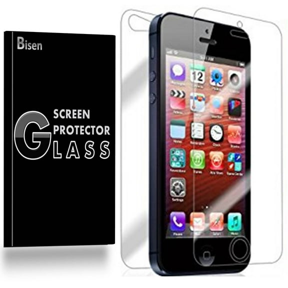 iPhone SE / 5S / 5C / 5 [BISEN] Tempered Glass FULL BODY [Front   Rear] Screen Protector, Anti-Scratch, Anti-Shock, Shatterproof, Bubble Free