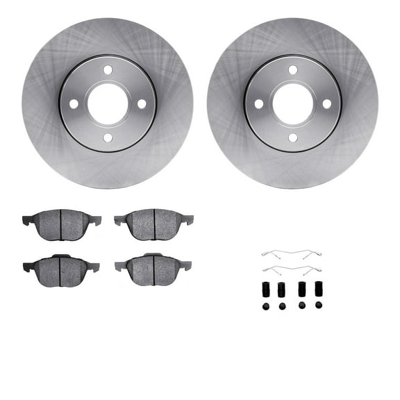 Dynamic Friction Company Front Brake Rotors with 5000 Euro Ceramic Brake Pads includes Hardware 6612-54031