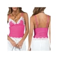 thumbnail image 3 of Yunliwuli Women Camisoles Lace Patchwork V-Neck Sleeveless Backless Tank Tops Summer Vests Tops Streetwear, 3 of 10