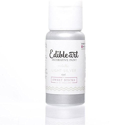 Sweet Sticks Edible Art Decorative Paint Light Silver 15ml